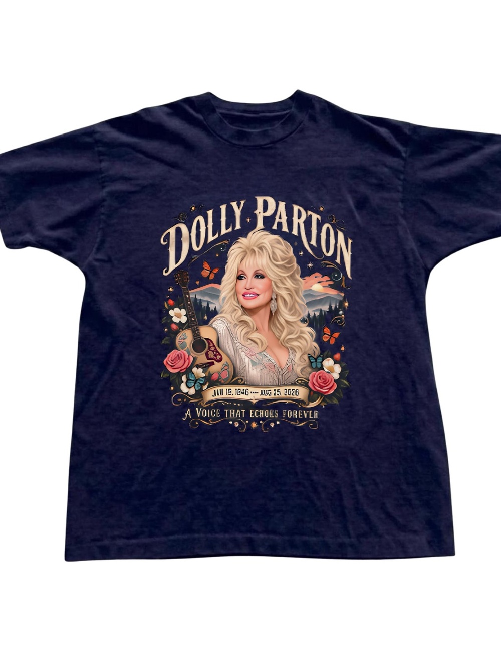 Gildan Dolly Parton Navy Short Sleeve Graphic Tee
